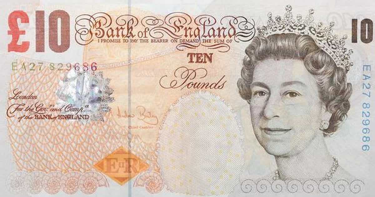 England 10 Pounds Sterling note